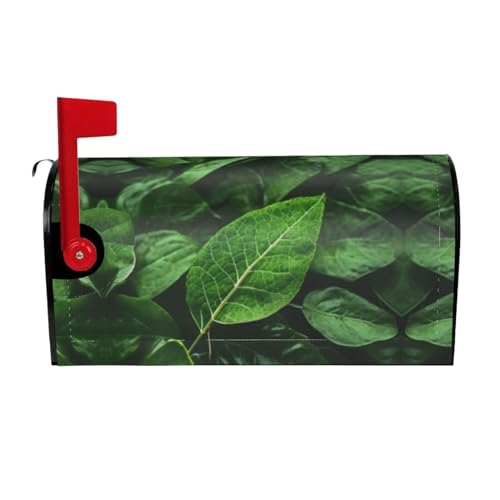 Chrysm Groen blad natuur brievenbus covers, brievenbus cover brievenbus omslag brievenbus wrap voor tuin 21" Lx 18" B, 25,5x21