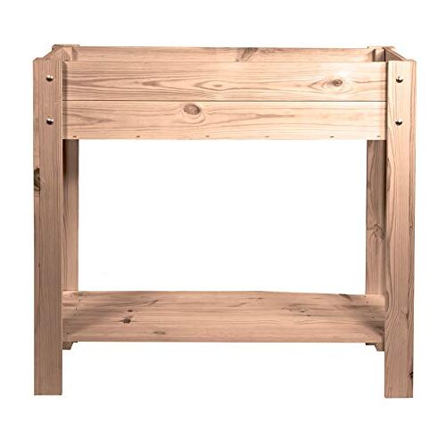 mgc24 ® Verhoogd bloembed grenenhout donkerbruin rechthoekig, extra smal voor balkon ca. 80 x 30 x 78 cm