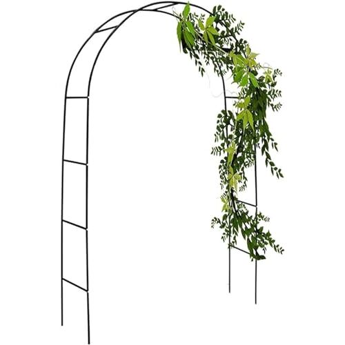 SEVSO Zwart stalen tuin prieel huwelijksboog metalen prieel pergola buisframe traliewerk boog voor klimplanten rozen wijnstokken 120 cm 140 cm 240 cm breed,Wit,W1.2M*H2.2M