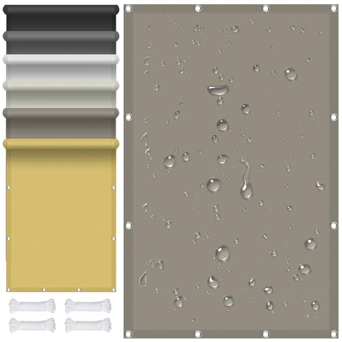 GOUBAN Zonneschermzeil 1 x 3.4 m 95% Uv-Blok Terrasoverkapping Buiten for Outdoors, Garden, Patio, Yard, Party, Taupe