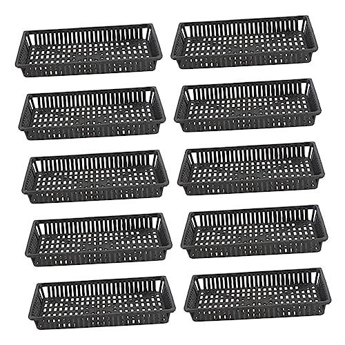 Sosoport 10 Stuks Aquatische mand kunststof planten aanvoer van planten aquarium accessoires netto mand planten accessoire dikker maken plantenstandaard waterplant beker waterplanten