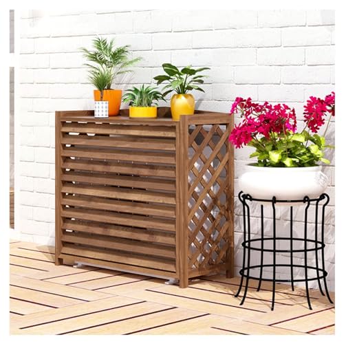 RFXYWHZQ Airconditioner Privacy Hek Schermen Cover Houten Louvre Grille Leuning Latten Decoratieve Hek Voor Buiten Tuin Patio Weerbestendig (Size : L100 X W43 X H94cm)