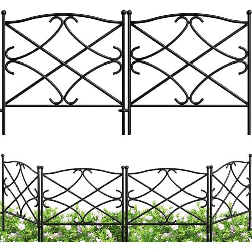 Amagabeli Garden Home 24in X 10ft tuinhek metalen hek hek metalen hek hek decoratieve omheining metalen houten draad hek metalen hek metalen