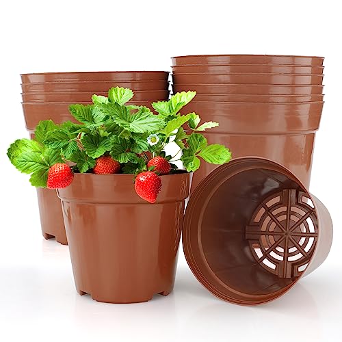 LWMLWM Kweekpotten, Ø 12 cm, 10 stuks premium kweekpot, plantenpotten rond voor het kweken van planten, bloempotten voor zaailingen voor fruit, groenten, planten, vetplanten, zaailingen, stekken, verplanten