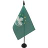 AZ FLAG Macau Tafelvlag 15x10 cm Macanese Bureauvlag 15 x 10 cm Zwarte plastic stok en voet