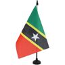 AZ FLAG Saint Kitts en Nevis Tafelvlag 14x21 cm Nevisian Desk Vlag 21 x 14 cm Zwarte plastic stok en voet