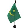 AZ FLAG Mauritanië Tafelvlag 15x10 cm Mauritaanse Bureauvlag 15 x 10 cm Zwarte plastic stok en voet