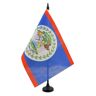 AZ FLAG Belize Tafelvlag 14x21 cm Belizean Desk Vlag 21 x 14 cm Zwarte plastic stok en voet