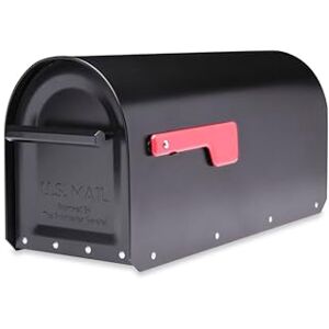 ARCHITECTURAL MAILBOXES 5560B-R-10 Sequoia Postmount Brievenbus, Zwart, L ARCHITECTURAL MAILBOXES 5560B-R-10 Sequoia Postmount Brievenbus, Zwart, L