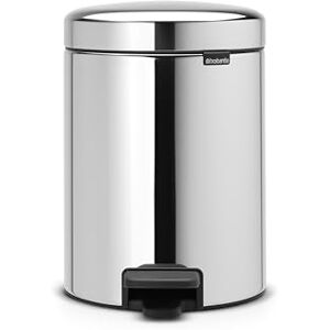 Brabantia NewIcon Prullenbak, Kunststof Binnenemmer, Brilliant Steel, 5 Liter Brabantia NewIcon Prullenbak, Kunststof Binnenemmer, Brilliant Steel, 5 Liter