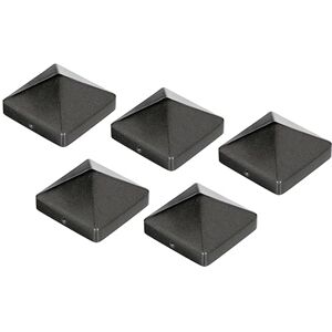 Alberts 839925 paaldoppen voor houten palen hoge vorm gegoten aluminium antraciet-metaal 90 x 90 mm 5-delige set Alberts 839925 paaldoppen voor houten palen hoge vorm gegoten aluminium antraciet-metaal 90 x 90 mm 5-delige set