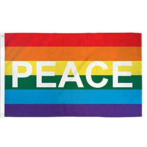AZ FLAG Rainbow Peace Letter Flag 3x5 Ft 100D Polyester Peace Banner with Two Metal Grommets Fade Resistant Vivid Colors 3' x 5' Feet 150x90 Cm AZ FLAG Rainbow Peace Letter Flag 3x5 Ft 100D Polyester Peace Banner with Two Metal Grommets Fade Resistant Vivid Colors 3' x 5' Feet 150x90 Cm