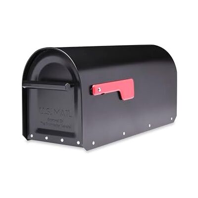 ARCHITECTURAL MAILBOXES 5560B-R-10 Sequoia Postmount Brievenbus, Zwart, L ARCHITECTURAL MAILBOXES 5560B-R-10 Sequoia Postmount Brievenbus, Zwart, L