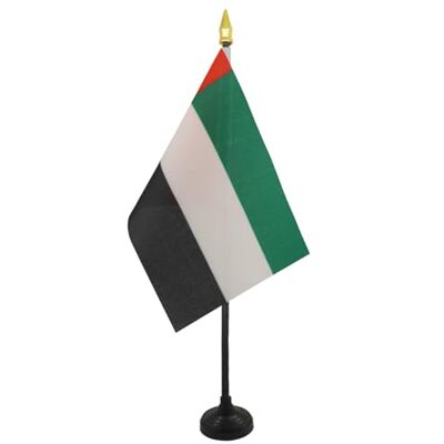 AZ FLAG Tafelvlag Verenigde Arabische Emiraten 15x10 cm Plastic Voet AZ FLAG Tafelvlag Verenigde Arabische Emiraten 15x10 cm Plastic Voet