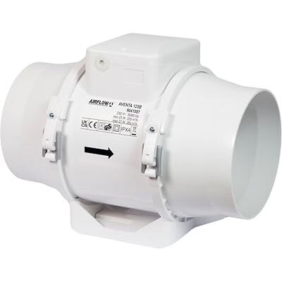 Airflow AVENTA 125B125mm In-Line Fan Airflow AVENTA 125B125mm In-Line Fan