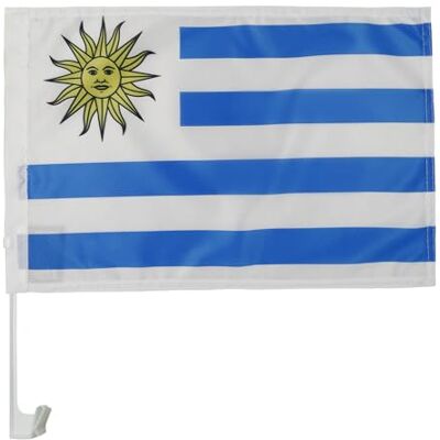 AZ FLAG Autovlag Uruguay 45x30 cm Uruguayaans Mesh Polyester Zuignap Buitengebruik autovlag gestikte weerbestendige afwerking met kunststof stok AZ FLAG Autovlag Uruguay 45x30 cm Uruguayaans Mesh Polyester Zuignap Buitengebruik autovlag gestikte weerbestendige afwerking met kunststof stok