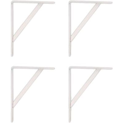 Amig Set van 4 zilverkleurige plankdragers 250 x 200 mm plankdragers Zwaar uitgevoerd staal: tot 330 kg Amig Set van 4 zilverkleurige plankdragers 250 x 200 mm plankdragers Zwaar uitgevoerd staal: tot 330 kg