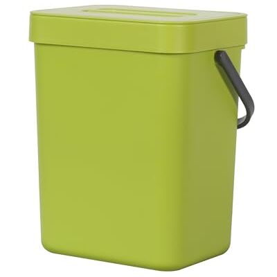 EKO Puro Mini aan de muur gemonteerde vuilnisbak met deksel, binnenemmer voor voedselafval, compostemmer van 0,79 g/3 l, kleine hangende prullenbak voor keuken (groen) EKO Puro Mini aan de muur gemonteerde vuilnisbak met deksel, binnenemmer voor voedselafval, compostemmer van 0,79 g/3 l, kleine hangende prullenbak voor keuken (groen)