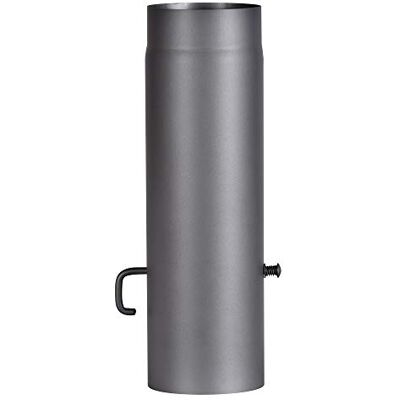 FIREFIX Kachelpijp staal Ø 2 mm (buisbuis Ø 150 mm) voor oven en Senotherm vuur, donkergrijs, 500 mm lang met instelklep FIREFIX Kachelpijp staal Ø 2 mm (buisbuis Ø 150 mm) voor oven en Senotherm vuur, donkergrijs, 500 mm lang met instelklep