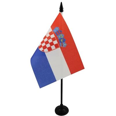 AZ FLAG Tafelvlag Kroatië 15x10 cm Kroatisch Polyester 100D Plastic Voet AZ FLAG Tafelvlag Kroatië 15x10 cm Kroatisch Polyester 100D Plastic Voet