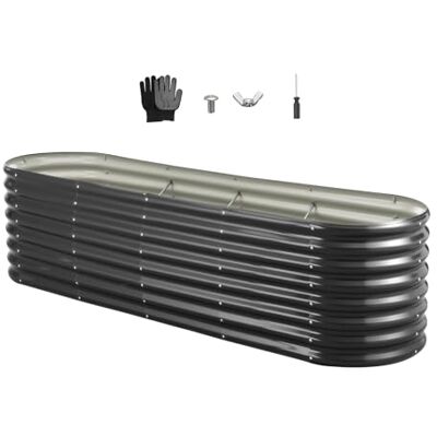 VEVOR Metalen verhoogd bloembed voor tuin balkon 2400 x 600 x 600 mm, open bodem, groot verhoogd bloembed voor groenten, bloemen, kruiden en vetplanten VEVOR Metalen verhoogd bloembed voor tuin balkon 2400 x 600 x 600 mm, open bodem, groot verhoogd bloembed voor groenten, bloemen, kruiden en vetplanten