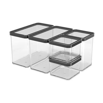 Rotho Loft Set opbergblikken 5 stuks LOFT, Kunststof (PP) BPA-vrij, transparant, (32.3 x 22.3 x 16.6 cm) Rotho Loft Set opbergblikken 5 stuks LOFT, Kunststof (PP) BPA-vrij, transparant, (32.3 x 22.3 x 16.6 cm)