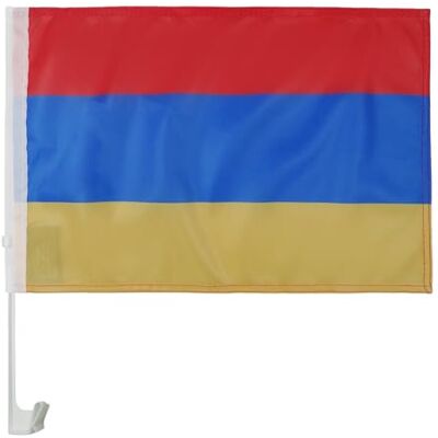AZ FLAG Autovlag Armenië 45x30 cm Autovlag Armeens Mesh Polyester Zuignap Buitengebruik autovlag Հայաստան gestikte weerbestendige afwerking met kunststof stok AZ FLAG Autovlag Armenië 45x30 cm Autovlag Armeens Mesh Polyester Zuignap Buitengebruik autovlag Հայաստան gestikte weerbestendige afwerking met kunststof stok