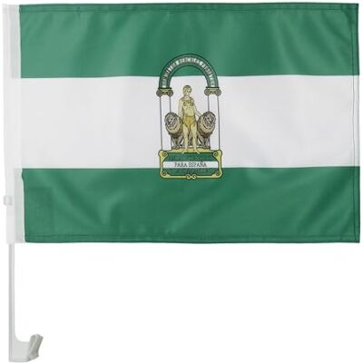 AZ FLAG Autovlag Andalusië 45x30 cm Andalusisch Mesh Polyester Zuignap Buitengebruik autovlag Andalucía gestikte weerbestendige afwerking met kunststof stok AZ FLAG Autovlag Andalusië 45x30 cm Andalusisch Mesh Polyester Zuignap Buitengebruik autovlag Andalucía gestikte weerbestendige afwerking met kunststof stok