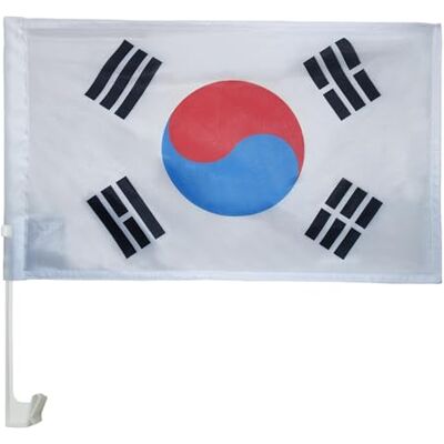 AZ FLAG Autovlag Zuid-Korea 45x30 cm Zuid-Koreaans Mesh Polyester Zuignap Buitengebruik autovlag 대한민국 gestikte weerbestendige afwerking met kunststof stok AZ FLAG Autovlag Zuid-Korea 45x30 cm Zuid-Koreaans Mesh Polyester Zuignap Buitengebruik autovlag 대한민국 gestikte weerbestendige afwerking met kunststof stok