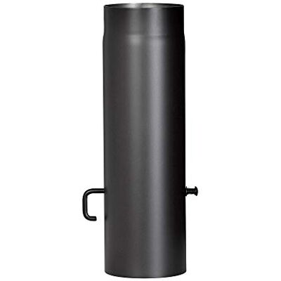 FIREFIX R150/5D kachelpijp van 2 mm dik staal (rookbuis) in 150 mm diameter, voor kachels en haarden, Senotherm, zwart, 500 mm lang met regelklep, FIREFIX R150/5D kachelpijp van 2 mm dik staal (rookbuis) in 150 mm diameter, voor kachels en haarden, Senotherm, zwart, 500 mm lang met regelklep,