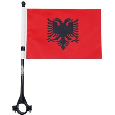 AZ FLAG Fietsvlag Albanië 21x15 cm Vlag Albanees Licht Polyester Stok AZ FLAG Fietsvlag Albanië 21x15 cm Vlag Albanees Licht Polyester Stok