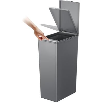 EKO Morandi Prullenbak voor in de keuken, 40 liter, met aanraakdeksel, slanke kunststof afvalemmer met recyclingstickers en gemakkelijk te reinigen afwerking, compact ontwerp voor thuis of op kantoor EKO Morandi Prullenbak voor in de keuken, 40 liter, met aanraakdeksel, slanke kunststof afvalemmer met recyclingstickers en gemakkelijk te reinigen afwerking, compact ontwerp voor thuis of op kantoor