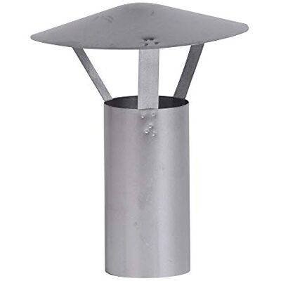 FIREFIX A100/RH regenhoed (verzinkt), hoogte 420 mm, ø 100 mm voor 0,6 mm dikke kachelbuizen, zilver FIREFIX A100/RH regenhoed (verzinkt), hoogte 420 mm, ø 100 mm voor 0,6 mm dikke kachelbuizen, zilver