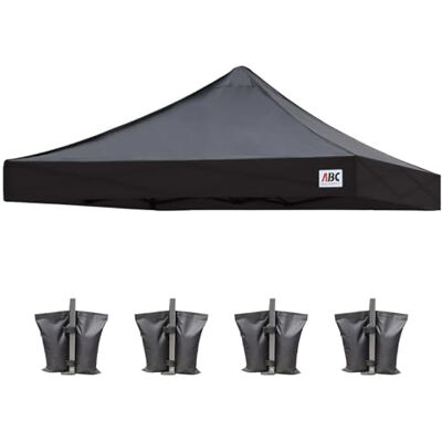 ABCCANOPY 2.5x2.5m Pop Up Gazebo Vervanging Top Cover 100% Waterdicht Kies 18+ Kleuren, Bonus 4 x Gewichtstassen, (Heat Sealed Seam) ABCCANOPY 2.5x2.5m Pop Up Gazebo Vervanging Top Cover 100% Waterdicht Kies 18+ Kleuren, Bonus 4 x Gewichtstassen, (Heat Sealed Seam)