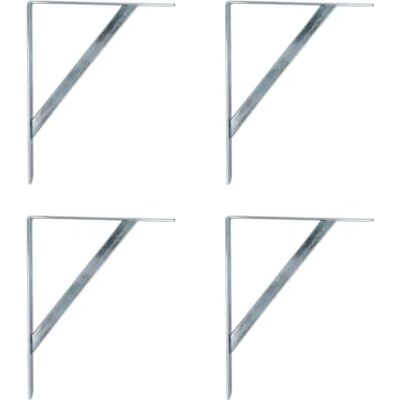 Amig Set van 4 plankdragers, wit, plankdragers 250 x 200 mm, zwaar uitgevoerd staal: tot 330 kg Amig Set van 4 plankdragers, wit, plankdragers 250 x 200 mm, zwaar uitgevoerd staal: tot 330 kg