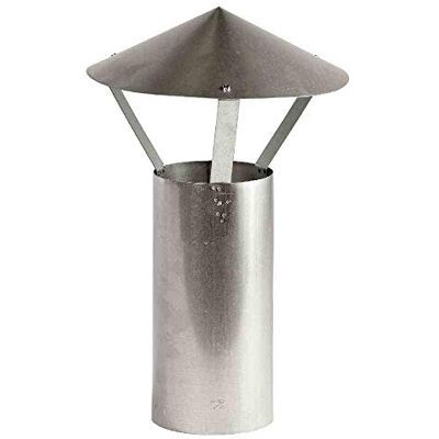 FIREFIX A110/RH regenhoed (verzinkt), hoogte 420 mm, ø 110 mm voor 0,6 mm dikke kachelbuizen, zilver FIREFIX A110/RH regenhoed (verzinkt), hoogte 420 mm, ø 110 mm voor 0,6 mm dikke kachelbuizen, zilver