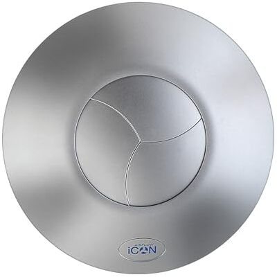 Airflow ® iCON 15 Ventilatorafdekking in elegant zilver, designerlook voor badkamers, geschikt voor iCON 15 afzuigkap Airflow ® iCON 15 Ventilatorafdekking in elegant zilver, designerlook voor badkamers, geschikt voor iCON 15 afzuigkap