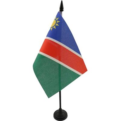 AZ FLAG Tafelvlag Namibië 15x10 cm Namibisch Polyester 100D Plastic Voet Binnengebruik bureauvlag Namibia gestikte afwerking met verstevigde randen met kunststof stok en kunststof voet AZ FLAG Tafelvlag Namibië 15x10 cm Namibisch Polyester 100D Plastic Voet Binnengebruik bureauvlag Namibia gestikte afwerking met verstevigde randen met kunststof stok en kunststof voet