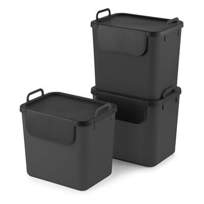 Rotho Jive 3 stuks afvalscheidingssystemen, 30 l, kunststof (gerecycled PP), donkergrijs, 3 x 30 liter (39,8 x 29,8 x 50,1 cm) Rotho Jive 3 stuks afvalscheidingssystemen, 30 l, kunststof (gerecycled PP), donkergrijs, 3 x 30 liter (39,8 x 29,8 x 50,1 cm)