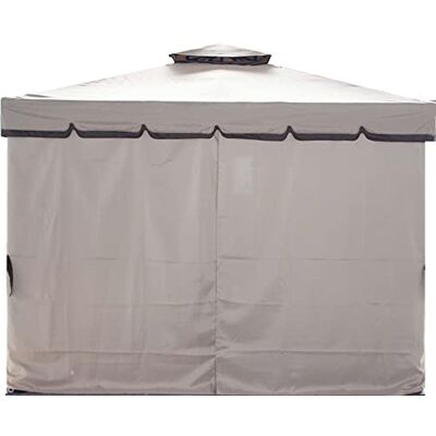 MEGASHOPITALIA Set van 4 zijpanelen met rits voor gazebo 3x4 m Beige MEGASHOPITALIA Set van 4 zijpanelen met rits voor gazebo 3x4 m Beige