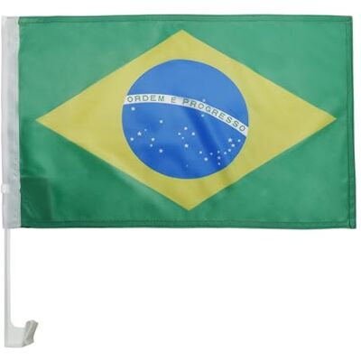 AZ FLAG Autovlag Brazilië 45x30 cm Braziliaans Mesh Polyester Zuignap Buitengebruik autovlag Brasil gestikte weerbestendige afwerking met kunststof stok AZ FLAG Autovlag Brazilië 45x30 cm Braziliaans Mesh Polyester Zuignap Buitengebruik autovlag Brasil gestikte weerbestendige afwerking met kunststof stok