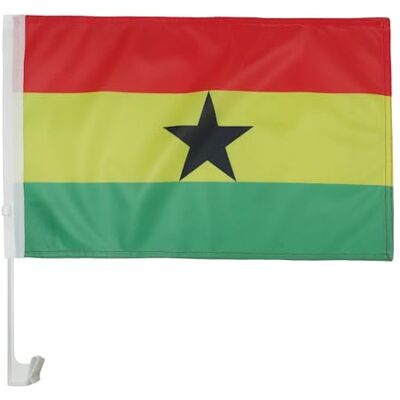 AZ FLAG Autovlag Ghana 45x30 cm Autovlag Ghanees Mesh Polyester Zuignap Buitengebruik autovlag gestikte weerbestendige afwerking met kunststof stok AZ FLAG Autovlag Ghana 45x30 cm Autovlag Ghanees Mesh Polyester Zuignap Buitengebruik autovlag gestikte weerbestendige afwerking met kunststof stok