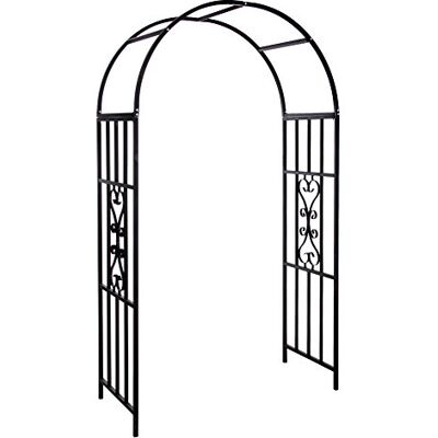 BAKAJI Tuinboogstandaard voor rozen, metaal, 113 x 50 x 205 cm, kleur zwart BAKAJI Tuinboogstandaard voor rozen, metaal, 113 x 50 x 205 cm, kleur zwart