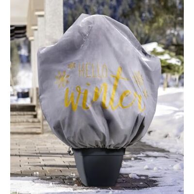 Windhager Decoratieve winterkap Protect XL 'Hello Winter', 1,1 x 1,1 m, grijs-blauw, 50 g/m², winterbescherming voor planten, koudebescherming, vorstbescherming, vlieskap, plantenafdekking winter, Windhager Decoratieve winterkap Protect XL 'Hello Winter', 1,1 x 1,1 m, grijs-blauw, 50 g/m², winterbescherming voor planten, koudebescherming, vorstbescherming, vlieskap, plantenafdekking winter,