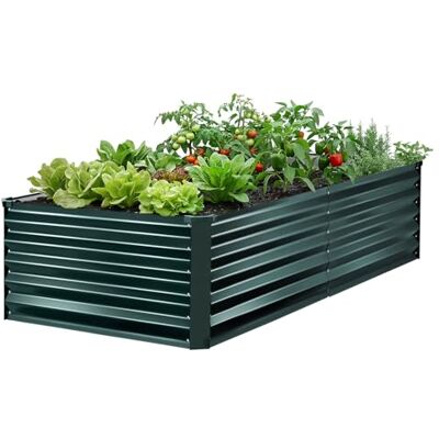 VEVOR Verhoogd bloembed van verzinkt metaal, 2030 x 1020 x 460 mm, tuinbed voor tuin, rechthoekig, buiten, verhoogd bloembed voor bloemen, groenten, planten, tuin, balkon VEVOR Verhoogd bloembed van verzinkt metaal, 2030 x 1020 x 460 mm, tuinbed voor tuin, rechthoekig, buiten, verhoogd bloembed voor bloemen, groenten, planten, tuin, balkon