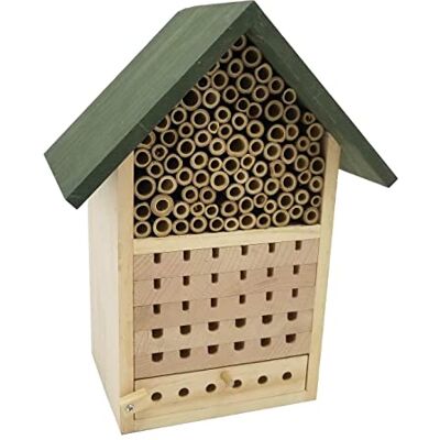 Dehner Natura Locarno insectenhotel, groen/natuur, 22,5 x 29 x 14 cm Dehner Natura Locarno insectenhotel, groen/natuur, 22,5 x 29 x 14 cm