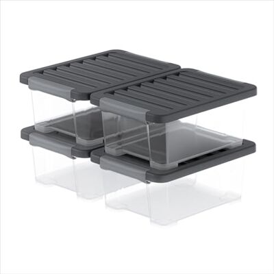 Rotho Core Pro, Opbergdozen 11 L, Set Van 4, Geïntegreerde Afdichting In Het Deksel Beschermt Tegen Stof En Vocht, Afsluitbare Handgrepen, Voedselveilig, Modulair Stapelbaar, 39,3×28,3×16 Cm (L×W×H) Rotho Core Pro, Opbergdozen 11 L, Set Van 4, Geïntegreerde Afdichting In Het Deksel Beschermt Tegen Stof En Vocht, Afsluitbare Handgrepen, Voedselveilig, Modulair Stapelbaar, 39,3×28,3×16 Cm (L×W×H)