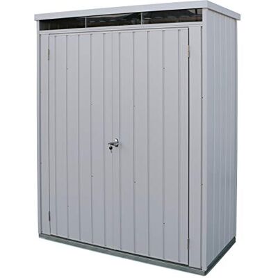 Duramax Palladium High Store Locker dubbele deur met dakraam aan de voorkant, multifunctionele tuinopbergkast, hoge buitenkast, twee verstelbare plankenset inbegrepen, zilver Duramax Palladium High Store Locker dubbele deur met dakraam aan de voorkant, multifunctionele tuinopbergkast, hoge buitenkast, twee verstelbare plankenset inbegrepen, zilver