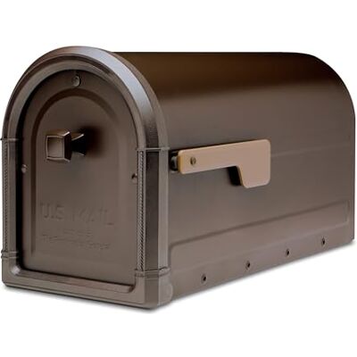 ARCHITECTURAL MAILBOXES 7900-5RZ-CG-10 Roxbury Postmount brievenbus, brons gewreven, L ARCHITECTURAL MAILBOXES 7900-5RZ-CG-10 Roxbury Postmount brievenbus, brons gewreven, L