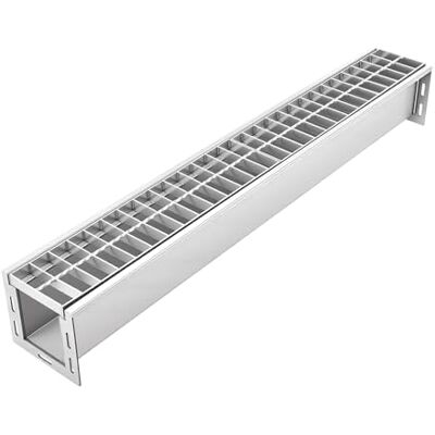 VEVOR Lineaire afvoergoot, 996 x 148 x 140 mm, verzinkt stalen rooster, buitenafvoer, kanaal van roestvrij staal 304, drainagesysteem voor oprit, terras, zwembad, tuin, binnenplaats en garage VEVOR Lineaire afvoergoot, 996 x 148 x 140 mm, verzinkt stalen rooster, buitenafvoer, kanaal van roestvrij staal 304, drainagesysteem voor oprit, terras, zwembad, tuin, binnenplaats en garage